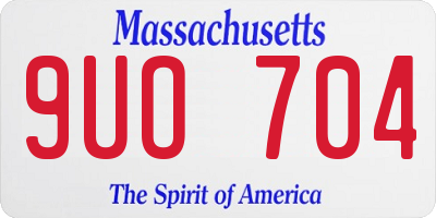 MA license plate 9UO704
