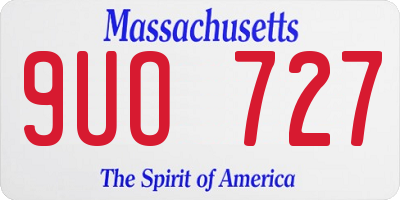 MA license plate 9UO727