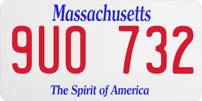MA license plate 9UO732