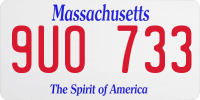 MA license plate 9UO733