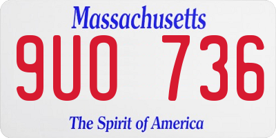 MA license plate 9UO736
