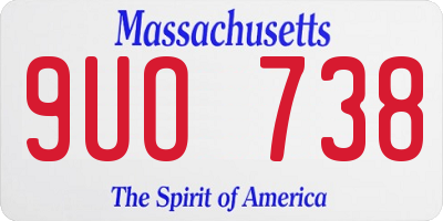 MA license plate 9UO738