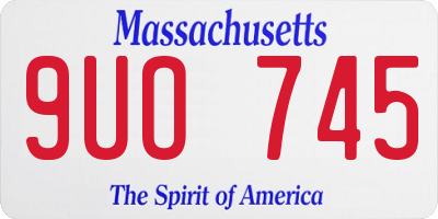 MA license plate 9UO745