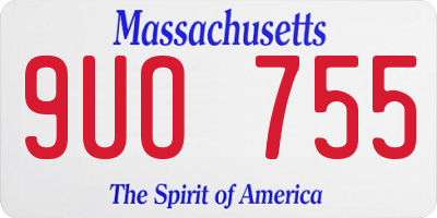 MA license plate 9UO755