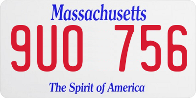 MA license plate 9UO756