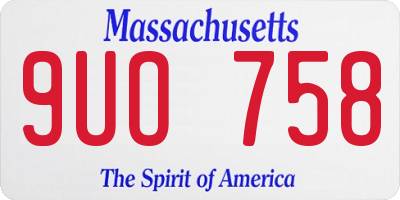 MA license plate 9UO758