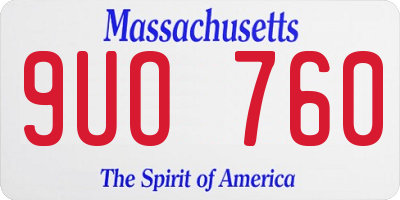 MA license plate 9UO760