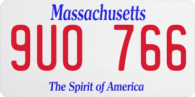 MA license plate 9UO766
