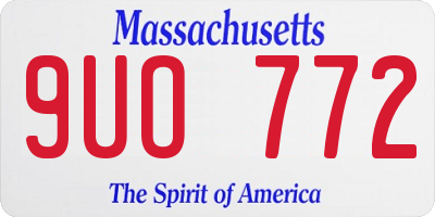 MA license plate 9UO772