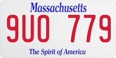 MA license plate 9UO779
