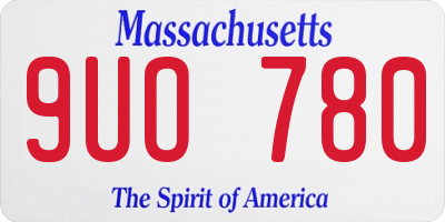 MA license plate 9UO780