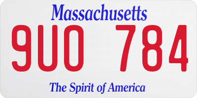 MA license plate 9UO784