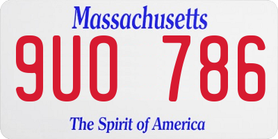 MA license plate 9UO786