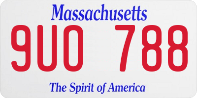 MA license plate 9UO788