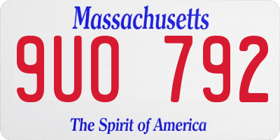 MA license plate 9UO792