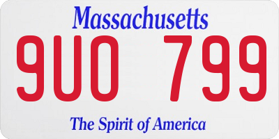 MA license plate 9UO799