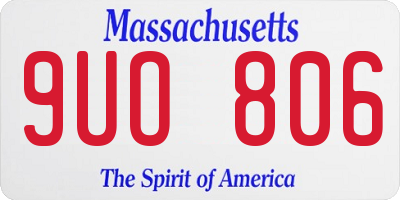 MA license plate 9UO806