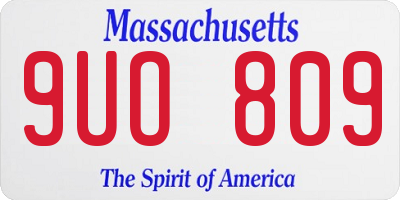 MA license plate 9UO809
