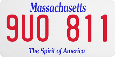 MA license plate 9UO811