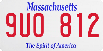 MA license plate 9UO812