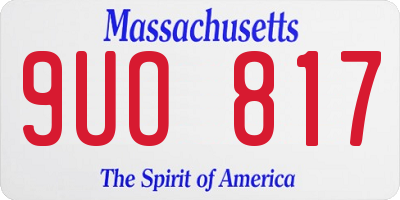 MA license plate 9UO817