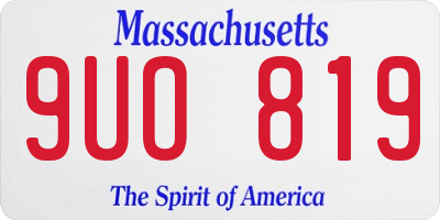 MA license plate 9UO819