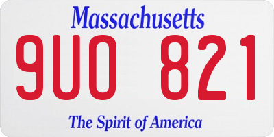 MA license plate 9UO821