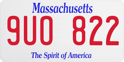 MA license plate 9UO822