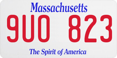 MA license plate 9UO823