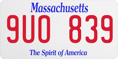 MA license plate 9UO839