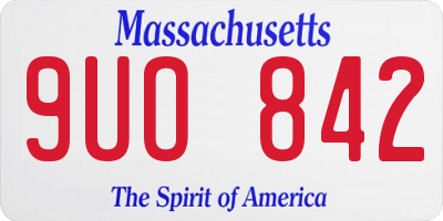 MA license plate 9UO842