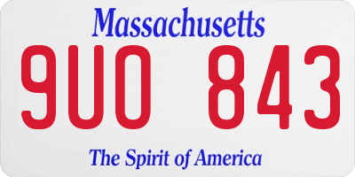 MA license plate 9UO843