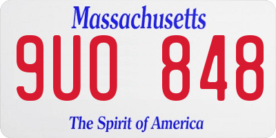 MA license plate 9UO848