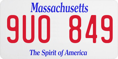 MA license plate 9UO849