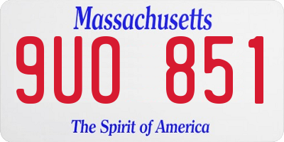MA license plate 9UO851