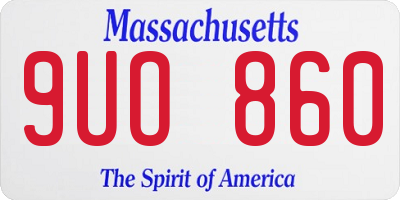 MA license plate 9UO860