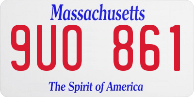 MA license plate 9UO861