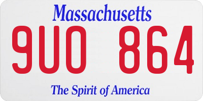 MA license plate 9UO864