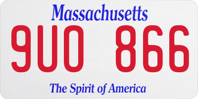 MA license plate 9UO866