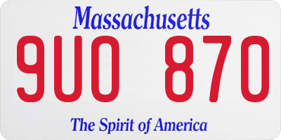 MA license plate 9UO870