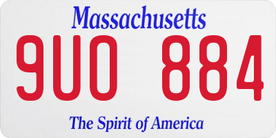 MA license plate 9UO884