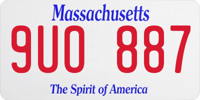 MA license plate 9UO887