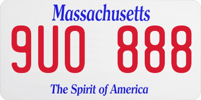MA license plate 9UO888