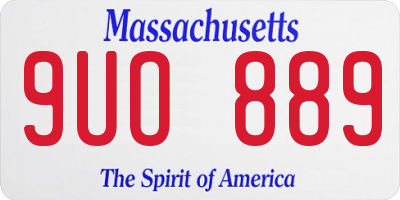 MA license plate 9UO889