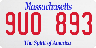 MA license plate 9UO893