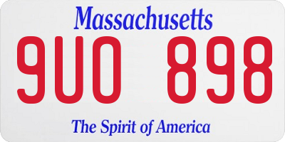 MA license plate 9UO898