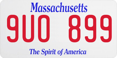 MA license plate 9UO899