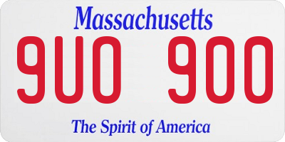 MA license plate 9UO900