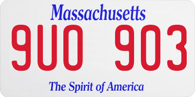 MA license plate 9UO903