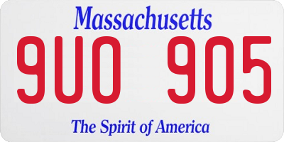 MA license plate 9UO905